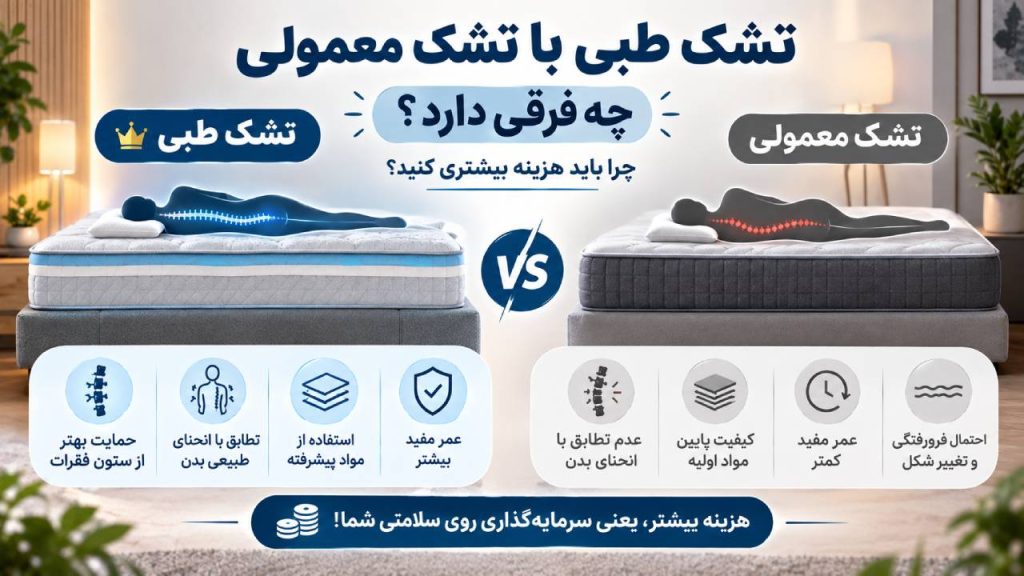 تشک طبی با تشک معمولی چه فرقی دارد؟ چرا باید هزینه بیشتری کنید؟