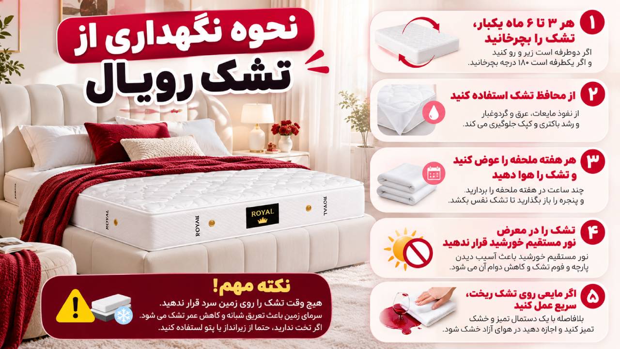 نحوه نگهداری از تشک رویال