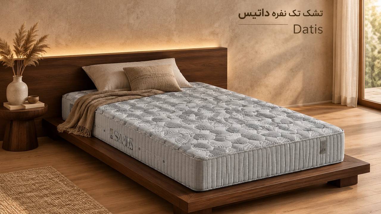 تشک تک نفره داتیس (Datis) طبی فنری در دکوراسیون ژاپنی مدرن (Japandi)
